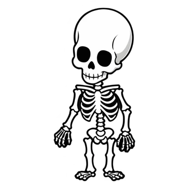 skeleton cartoonish sticker sticker