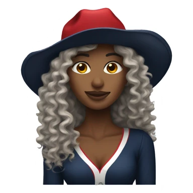 HOUSTON TEXANS hat woman with long curly hair  sticker