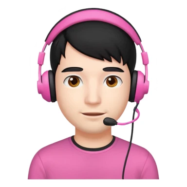 guy with black hair and pink headset sticker