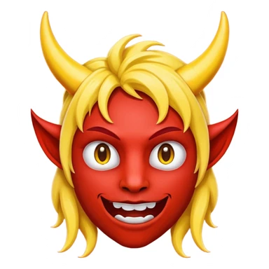 😈 emoji but red with yellow horns sticker