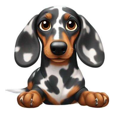Dapple dachshund chewing pillow  sticker