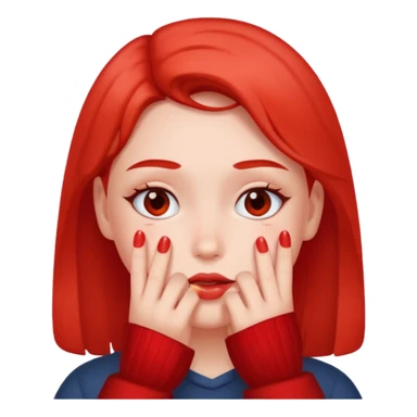 blushing with fingers sticker