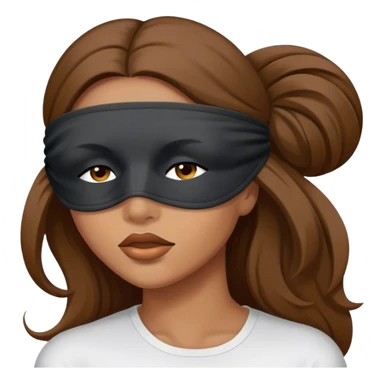 Woman with Long Brown hair completely blindfolded sticker