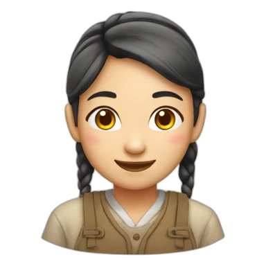 asian farmer girl smiling sticker