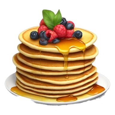 pancakes with honey decorated with berries on a plate sticker