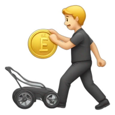Person pushing a coin sticker