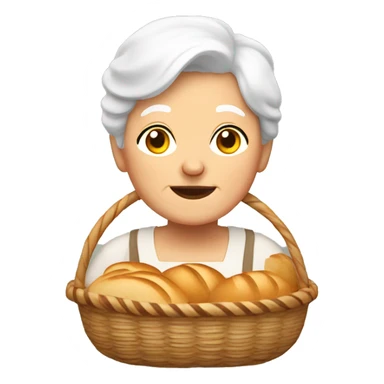 white grandma with bread basket sticker