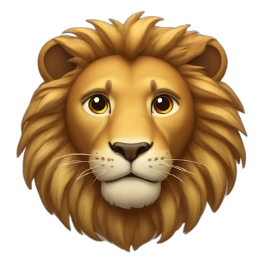 lion on his stomach sticker