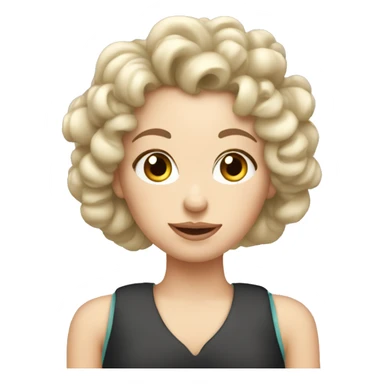 White girl with curlers in sticker
