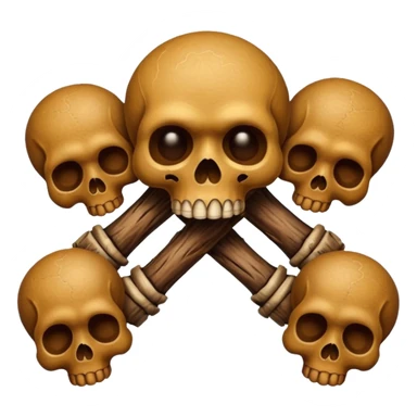 ((poop emoji))with bones and 3 skulls sticker
