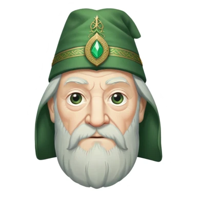 albus dumbledore from harry potter with green turkish fez hat and decorative motifs sticker
