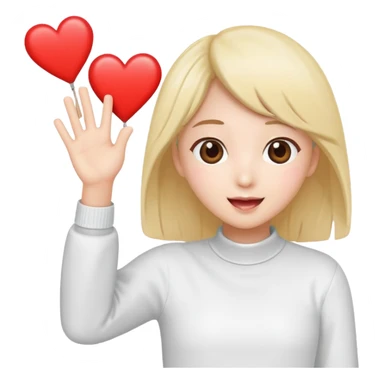 heart with K-pop fan waving banner sticker