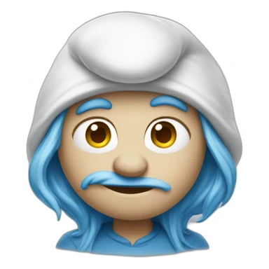 unhealthy looking smurf sticker