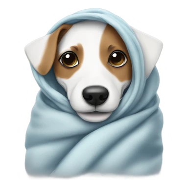 Jack Russell snuggling in a  blanket sticker