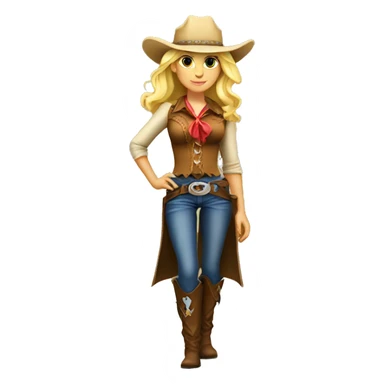 Cowboy blonde girl sticker