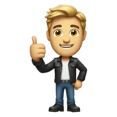 Handsome man showing thums up sticker