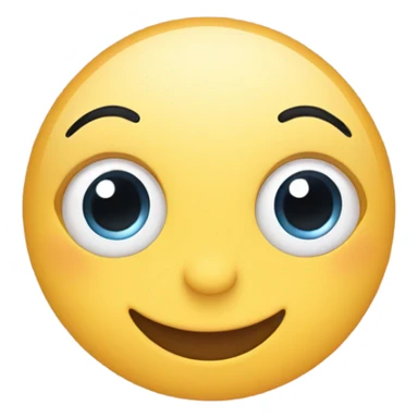 Cute smiling face with big eyes and hearts around sticker