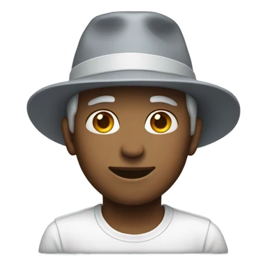 classic emoji face semi ángel with a grey hat sticker