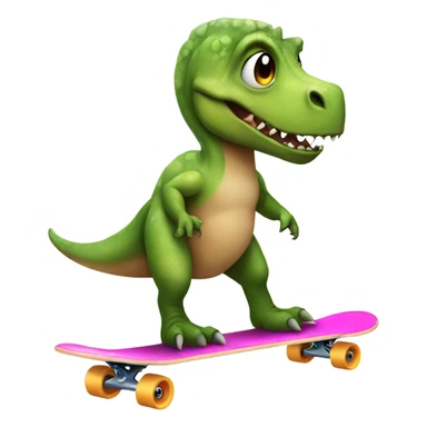 Dinosaur on a skateboard wearing a tutu sticker
