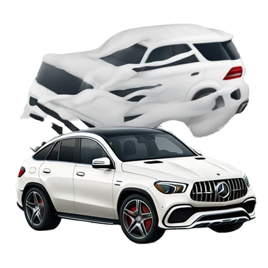 White Mercedes Benz GLE 63 Sports Couple  sticker