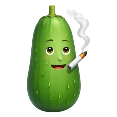 cool cucumber smoking a cig sticker