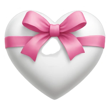 White heart with pink bow sticker