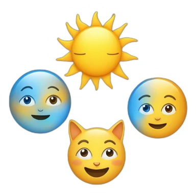 Sun, mother, father and cat sticker