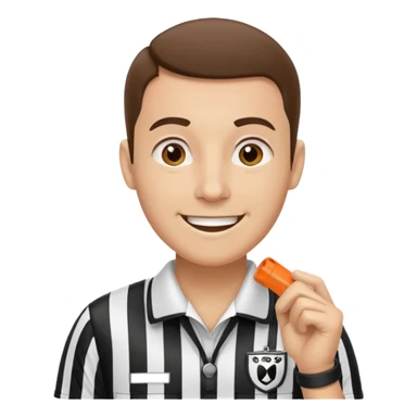 an instructor with a sports referee whistle sticker