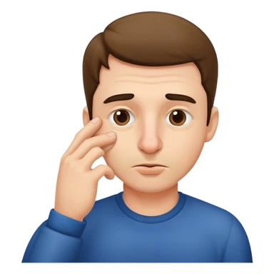 man pinching his nose sticker