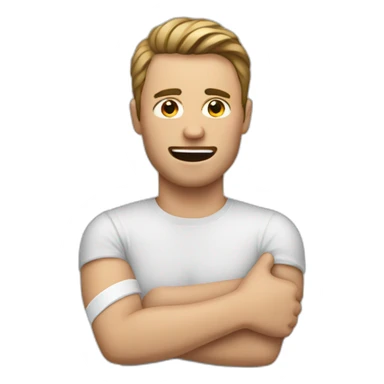 man with broken arm plaster sticker