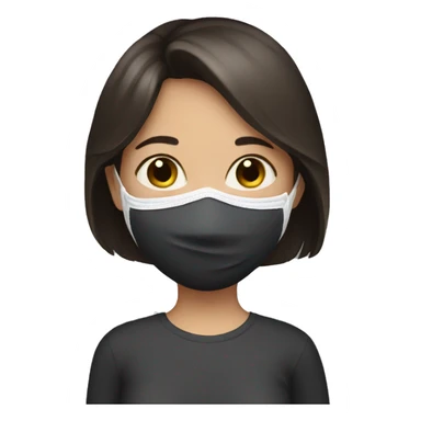 A brunette girl with face mask on  sticker
