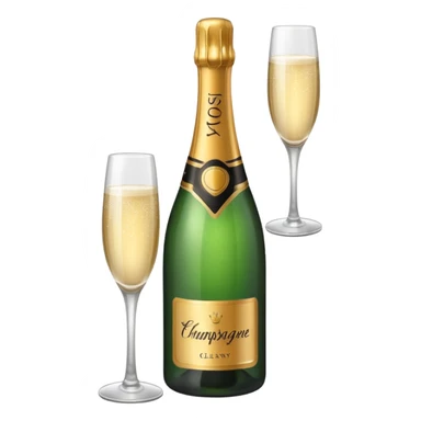 Champagne bottle sticker