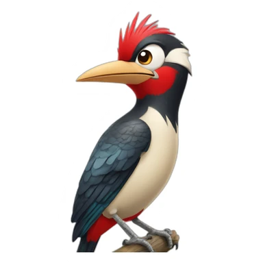 cartoon woodpecker winking sticker