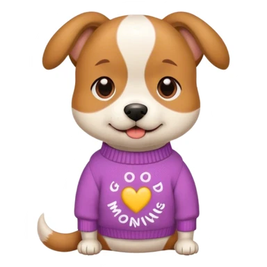 Dog saying  good mormimg wear a cute sweater  sticker