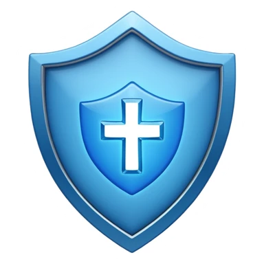 blue shield with a bold neon blue check mark in the center sticker