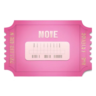 Pink movie ticket without face sticker