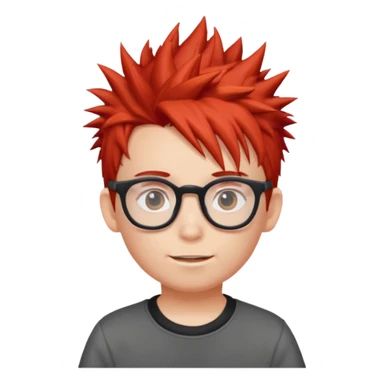 red spiky haired kid with glasses sticker