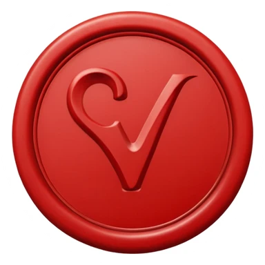 wax seal with a check mark sticker