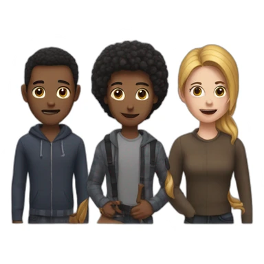 The trio of home invaders from The Strangers sticker