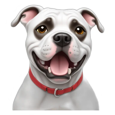 Staffordshire Bull Terrier white feeling concerned and dancing sticker