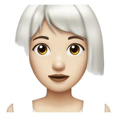 girl that has white skin and Long Dark red hair and fringe bangs and is wearing black sticker