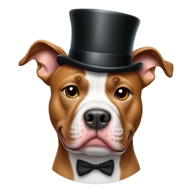 Pitbull wearing a top hat  sticker