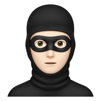 man in black balaclava with no eyes and mouth  sticker