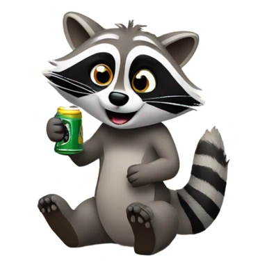 Raccoon drinking beer sticker