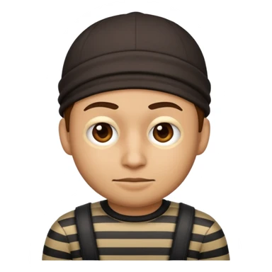 A theif robber emoji,Stripped shirt. sticker