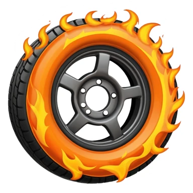more flames in semi tire sticker