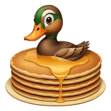 Duck flipping pancakes sticker