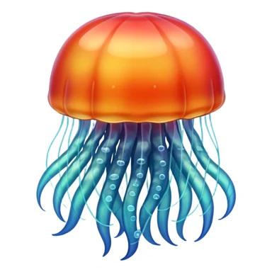 jelly fish, apple emoji style sticker