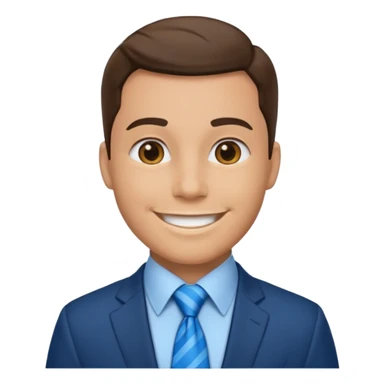 a man with blue tie sticker