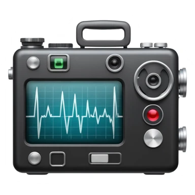 film camera with EKG reading sticker